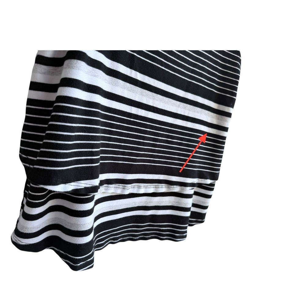 Latched Mama Nursing Tank Top Black White Striped Maternity Plus Size 3X - Picture 8 of 9